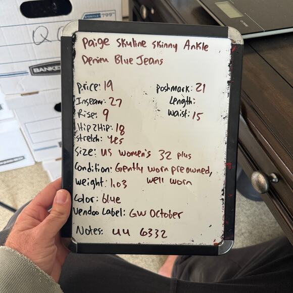 Paige Skyline Skinny Ankle Denim Blue Jeans US Women's 32 Plus - Picture 8 of 8